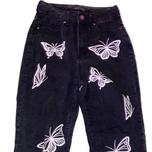 Shein butterfly jeans size S
